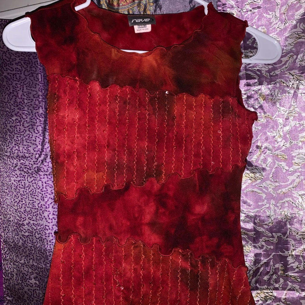 Red and Orange Sleeveless tank yop